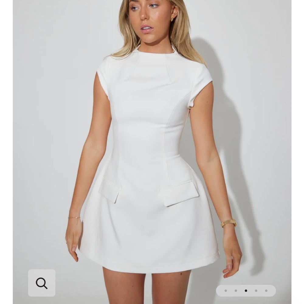 The Ultimate Muse Cap Sleeve Mini Dress | White